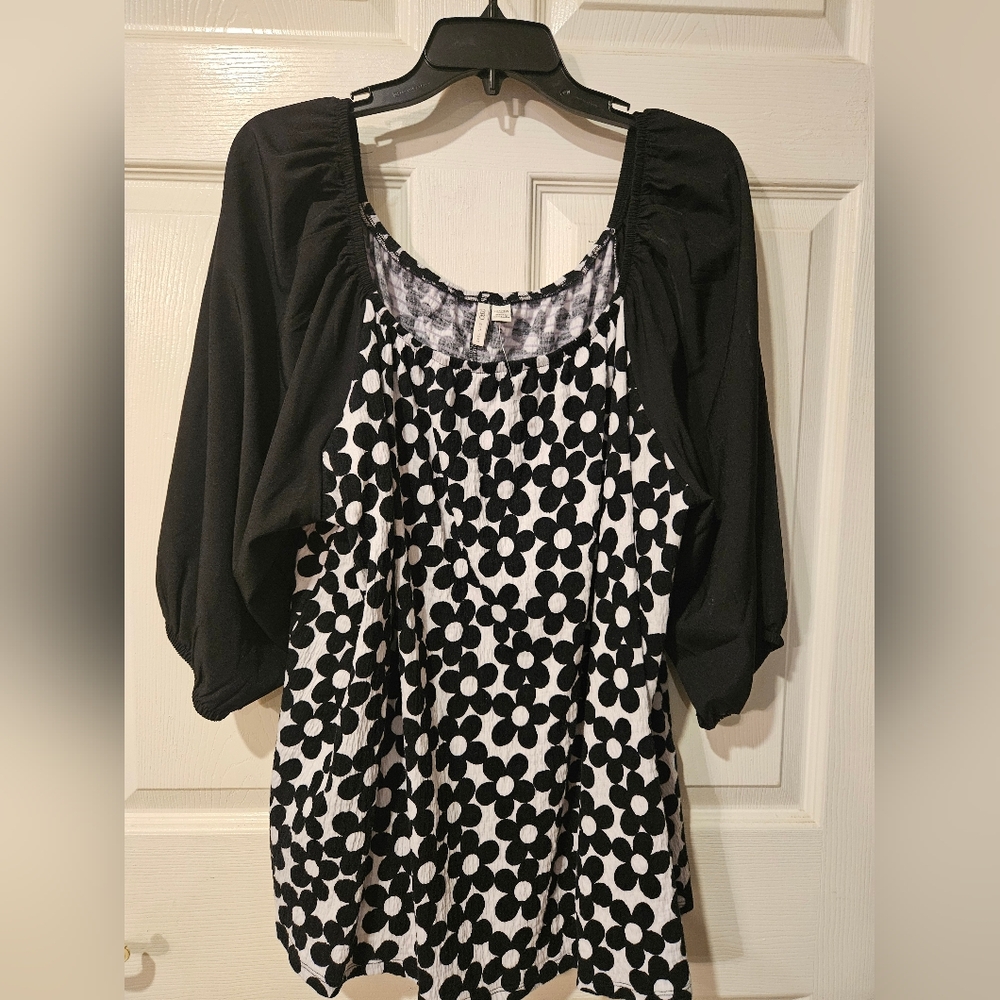 Cato Black and White Floral Blouse